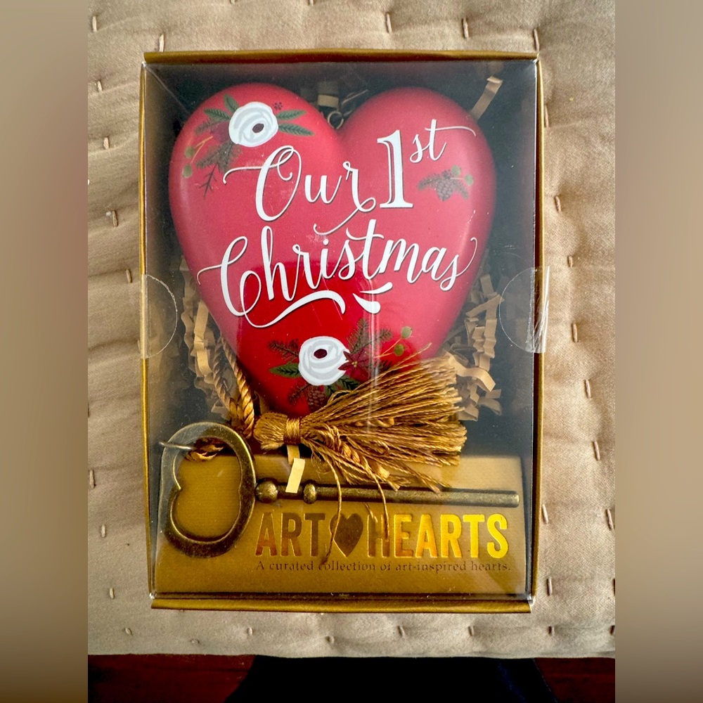 Our First Christmas Art Heart Ornament
